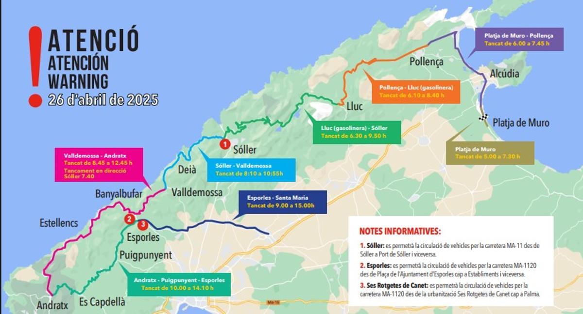 Cortes de la Mallorca 312 en la Serra de Tramuntana