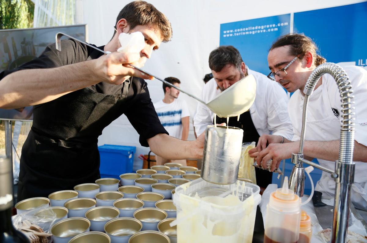 La demostración de cocina realizada esta tarde en la carpa institucional.