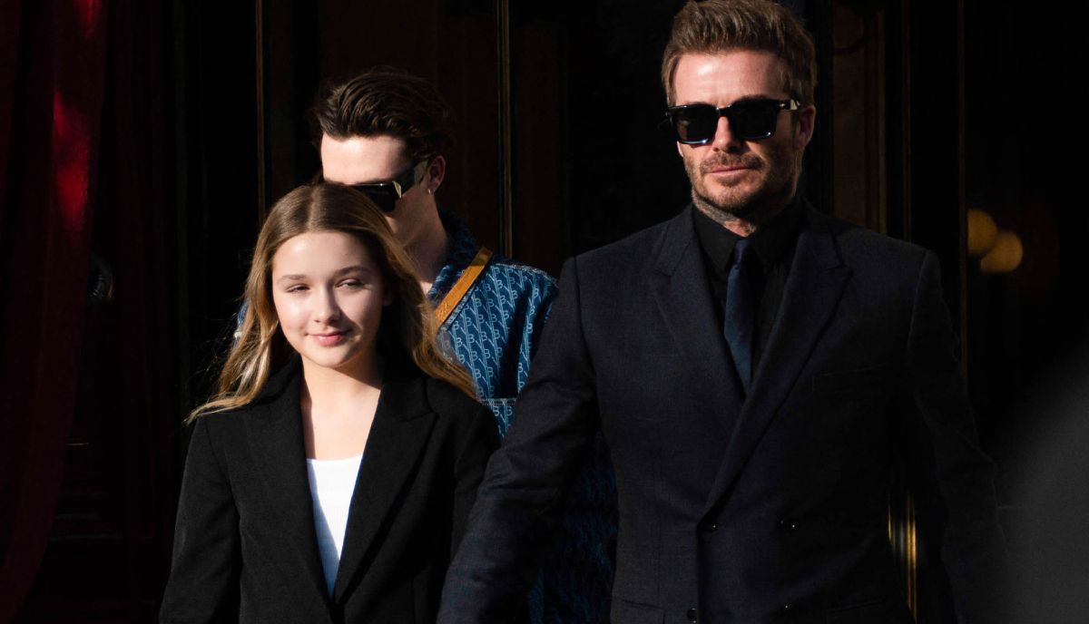 Harper Seven y David Beckham en París