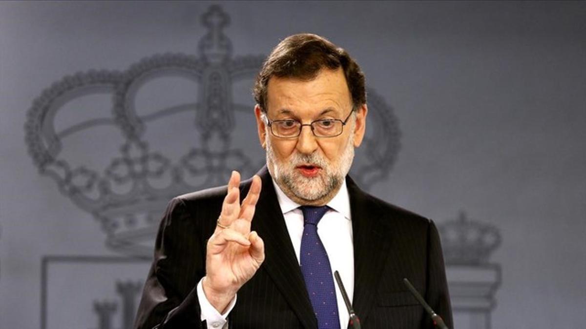 Mariano Rajoy, este martes en rueda de prensa tras reunirse con el Rey