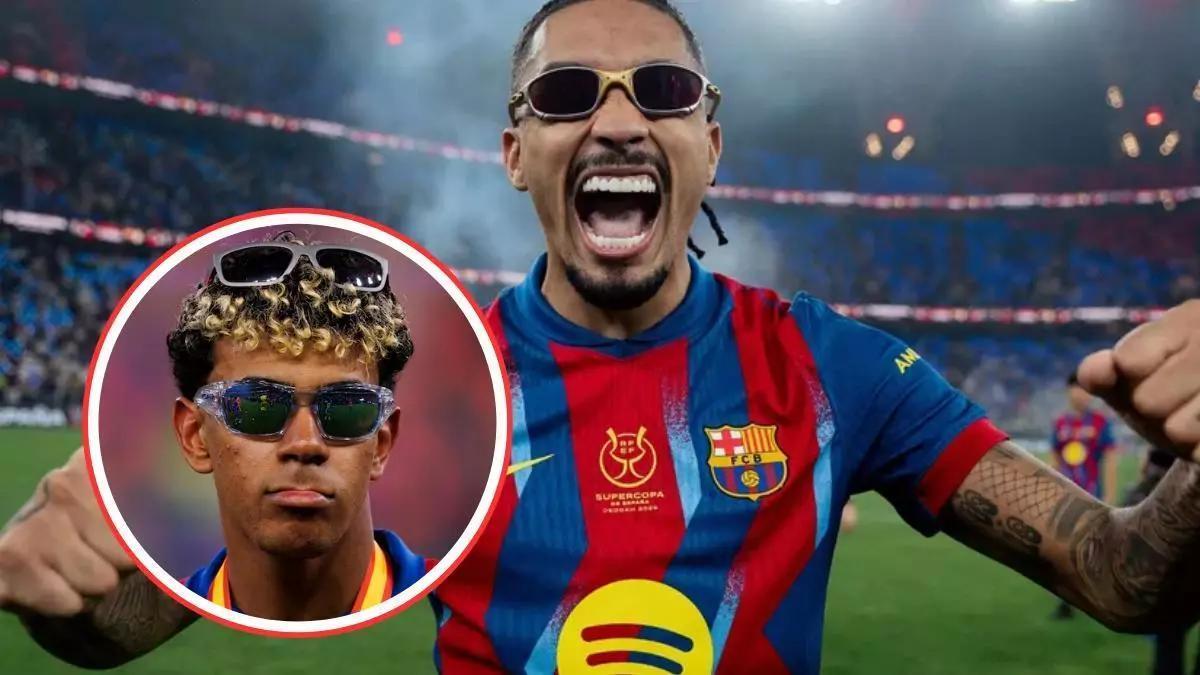 Lamine Yamal y Raphinha, protagonistas nuevamente con las gafas de soL tras conseguir la Supercopa 2026.