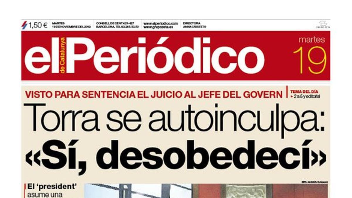 19-11-portada de EL PERIÓDICO