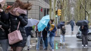 Lluvia y viento en Barcelona, el pasado día 9