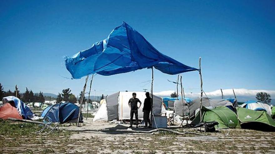 Vista parcial del camp de refugiats d&#039;Idomeni