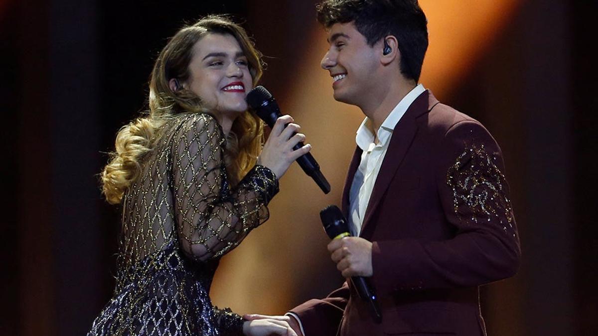 Alfred y Amaia durante su actuación en Eurovisión 2018