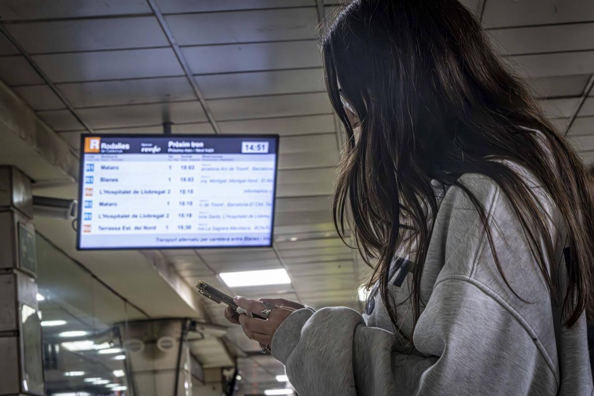 Pantalla informativa del servicio de Rodalies.