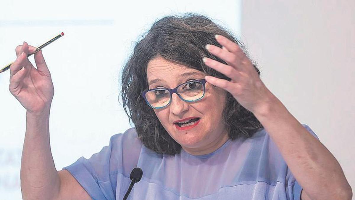 Comparecencia de Mònica Oltra, aún vicepresidenta, en junio de 2022.