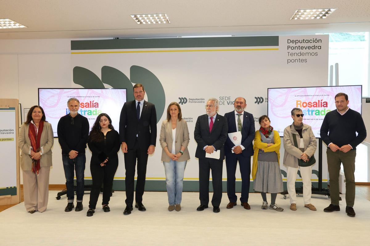 A Deputación leva a Vigo «Rosalía Ilustrada», unha exposición con 35 obras que reinterpretan a autora desde a arte gráfica