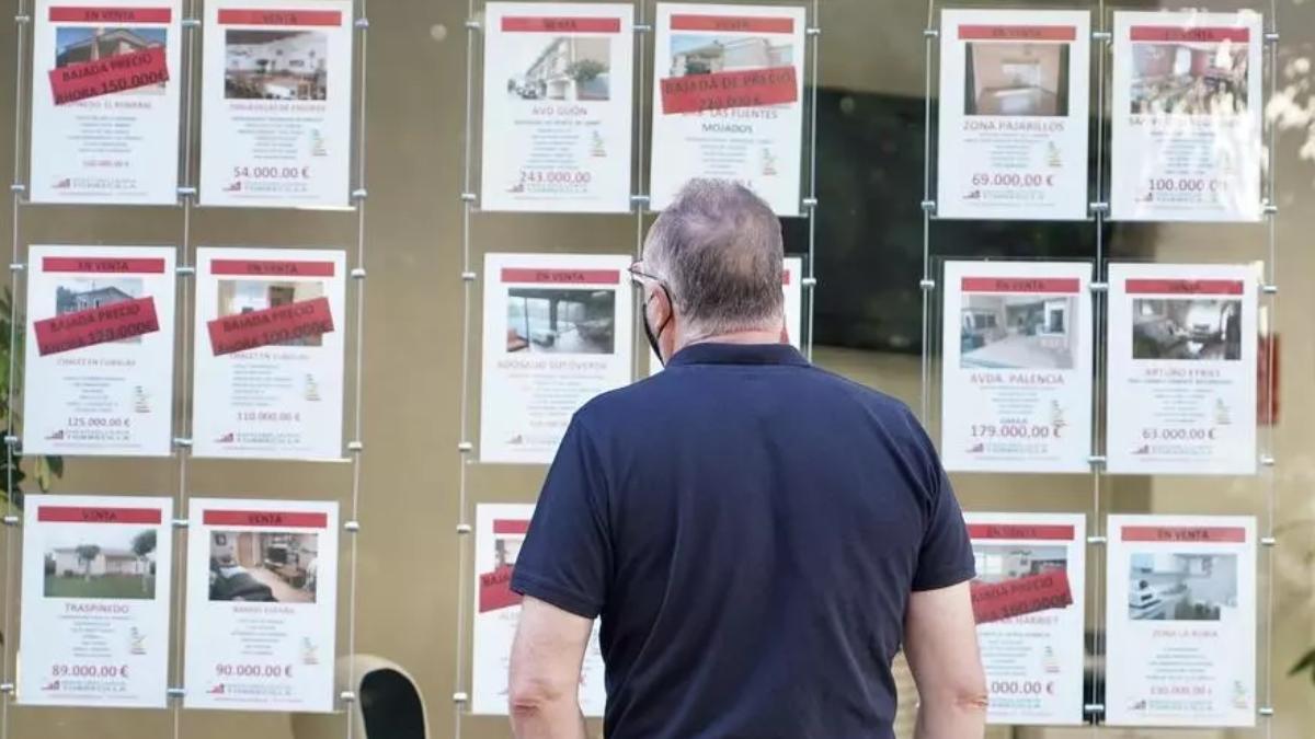 Una persona observa los anuncios de una inmobiliaria (1)