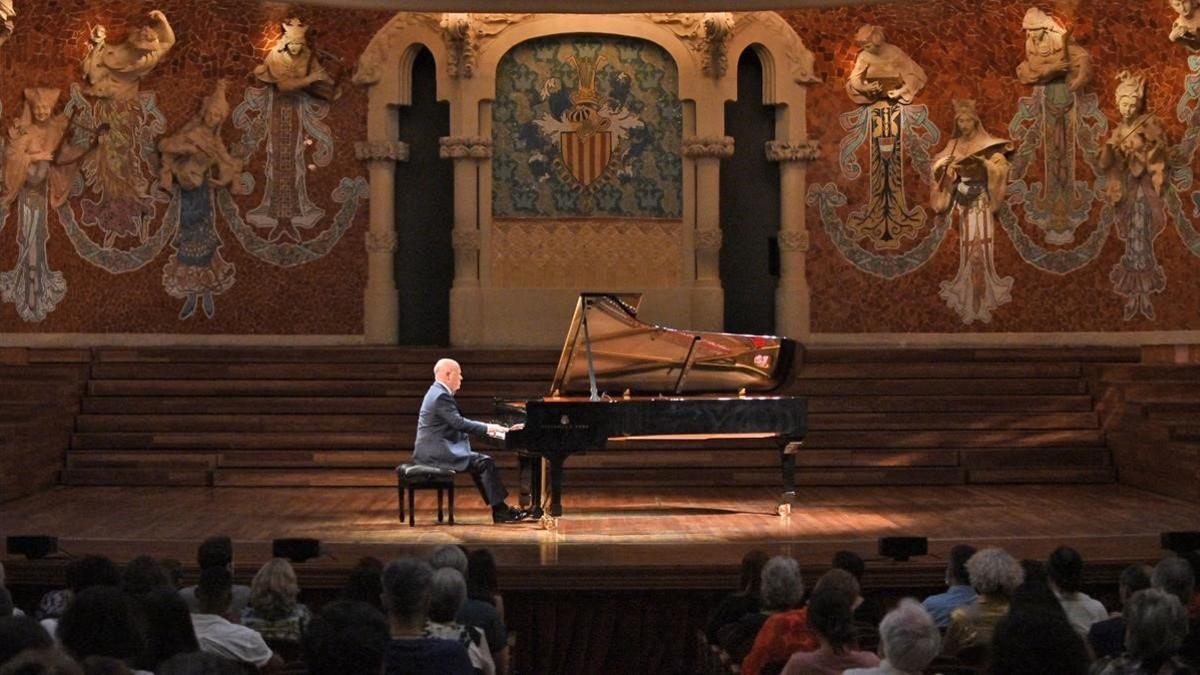 Albert Guinovart durante un concierto en el Palau de la Musica el1 de juliol del 2020