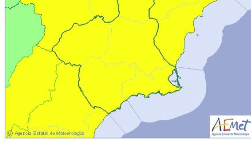 Aviso amarillo por lluvias y tormentas mañana en la Región