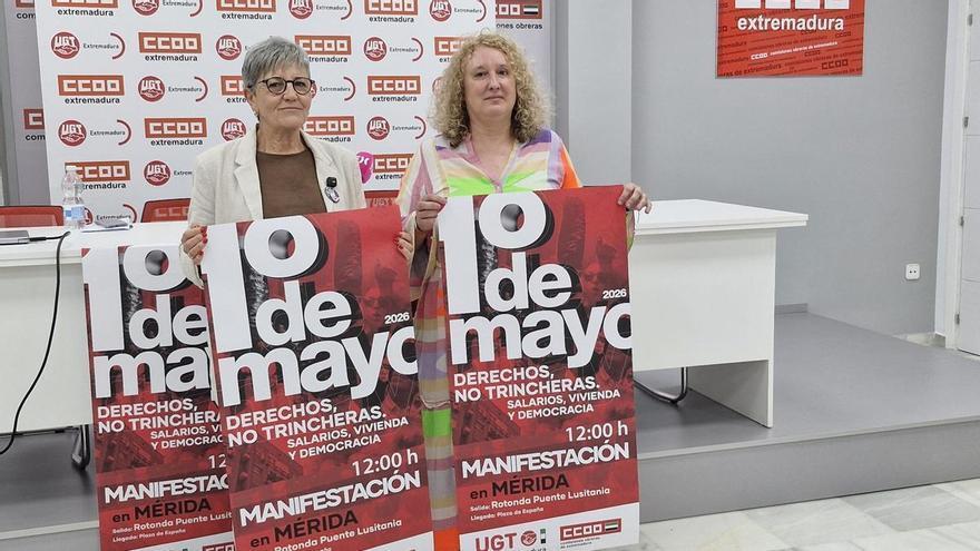 CCOO y UGT llaman a llenar Extremadura el 1 de mayo y avisan al nuevo Gobierno: 