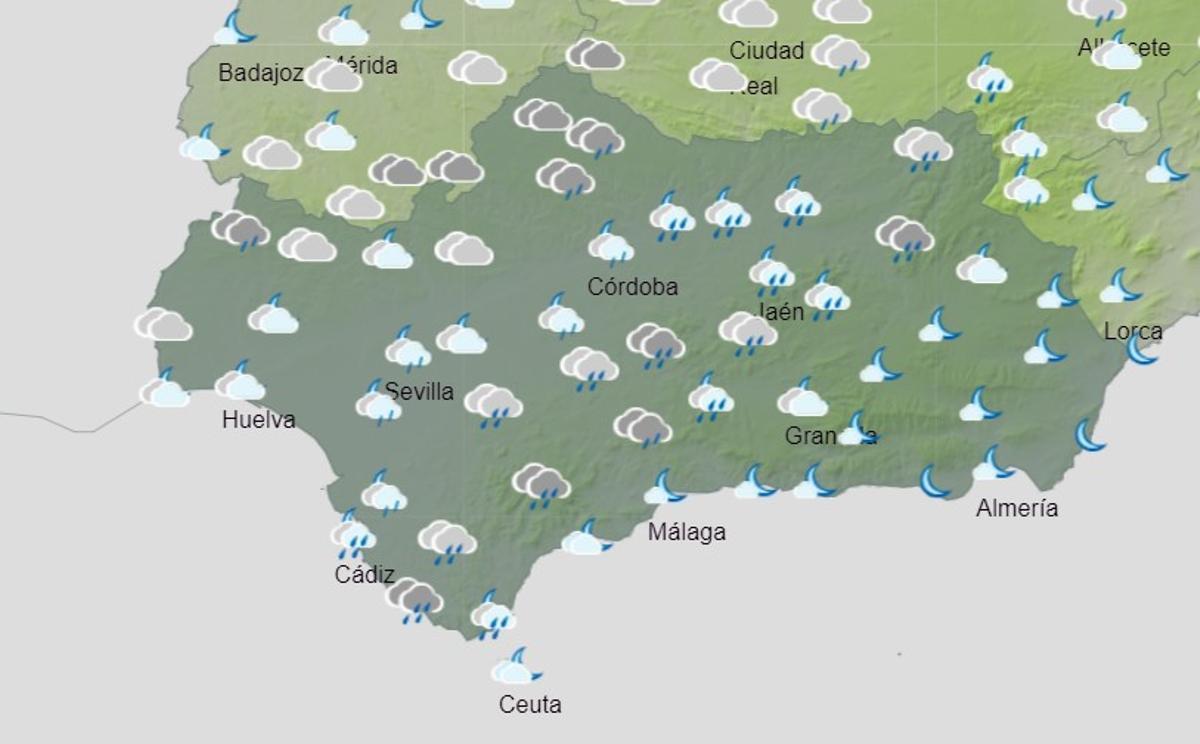 Previsión del tiempo el viernes a las 06.00 - 07.00 horas de la mañana.