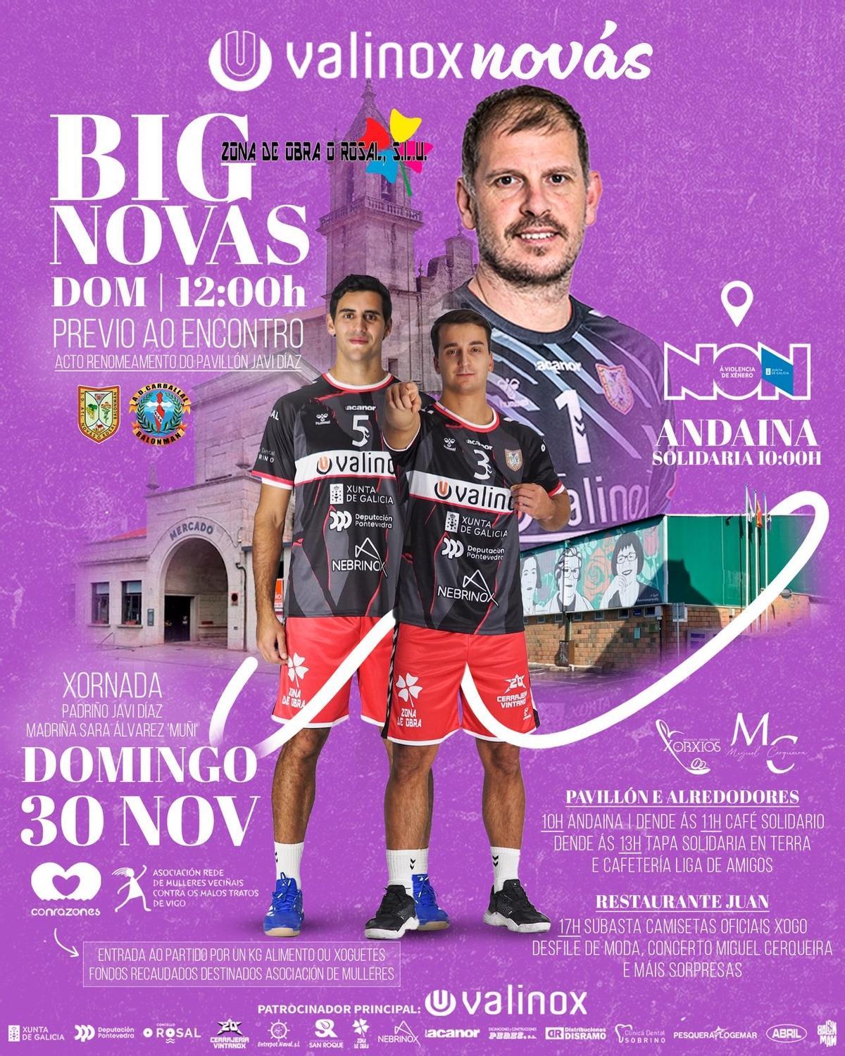 Cartel del partido Valinox-Granitos Ibéricos.