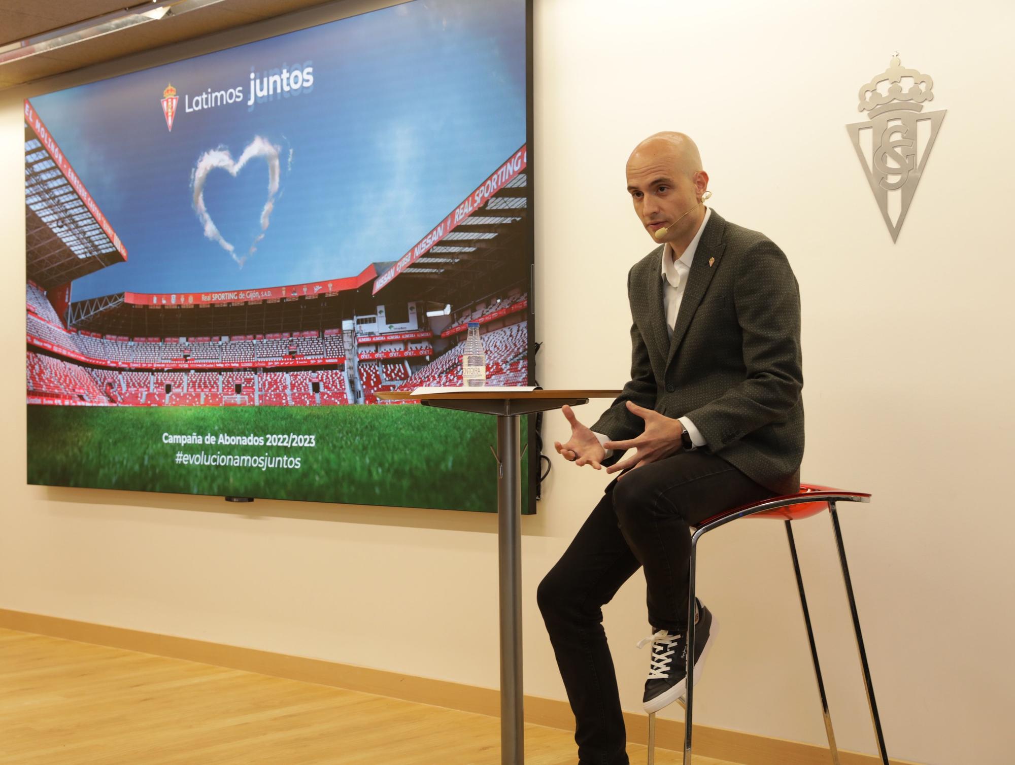 David Guerra presenta la nueva campaña de abonados del Sporting de Gijón