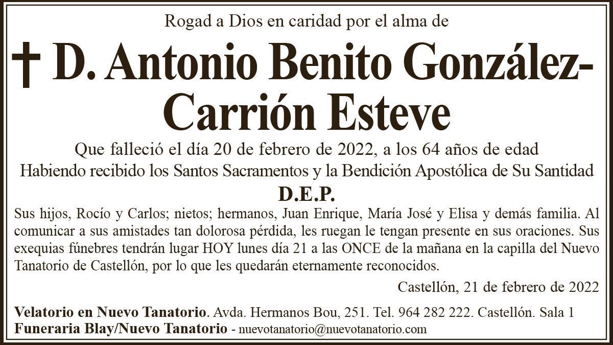D. Antonio Benito González-Carrión Esteve
