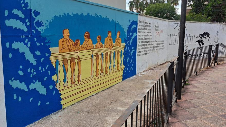 Un mural para recordar a Machado en Rocafort