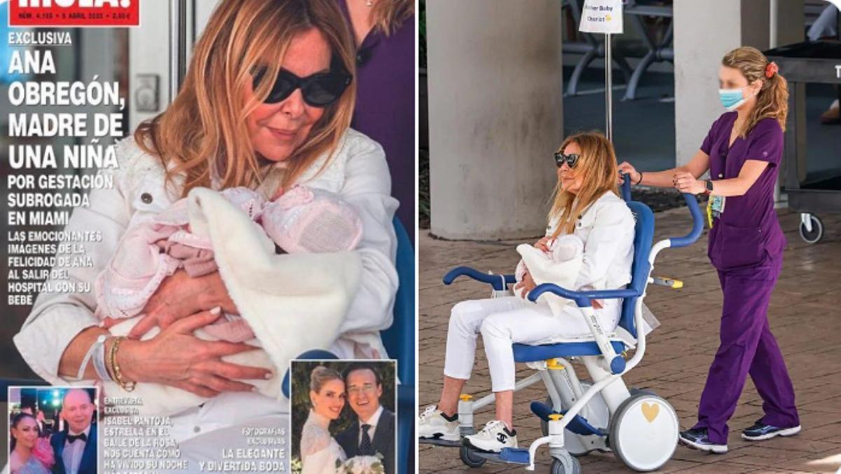 Ana Obregón con su hija en brazos, saliendo del hospital de Miami, en la portada del ’¡Hola!’.