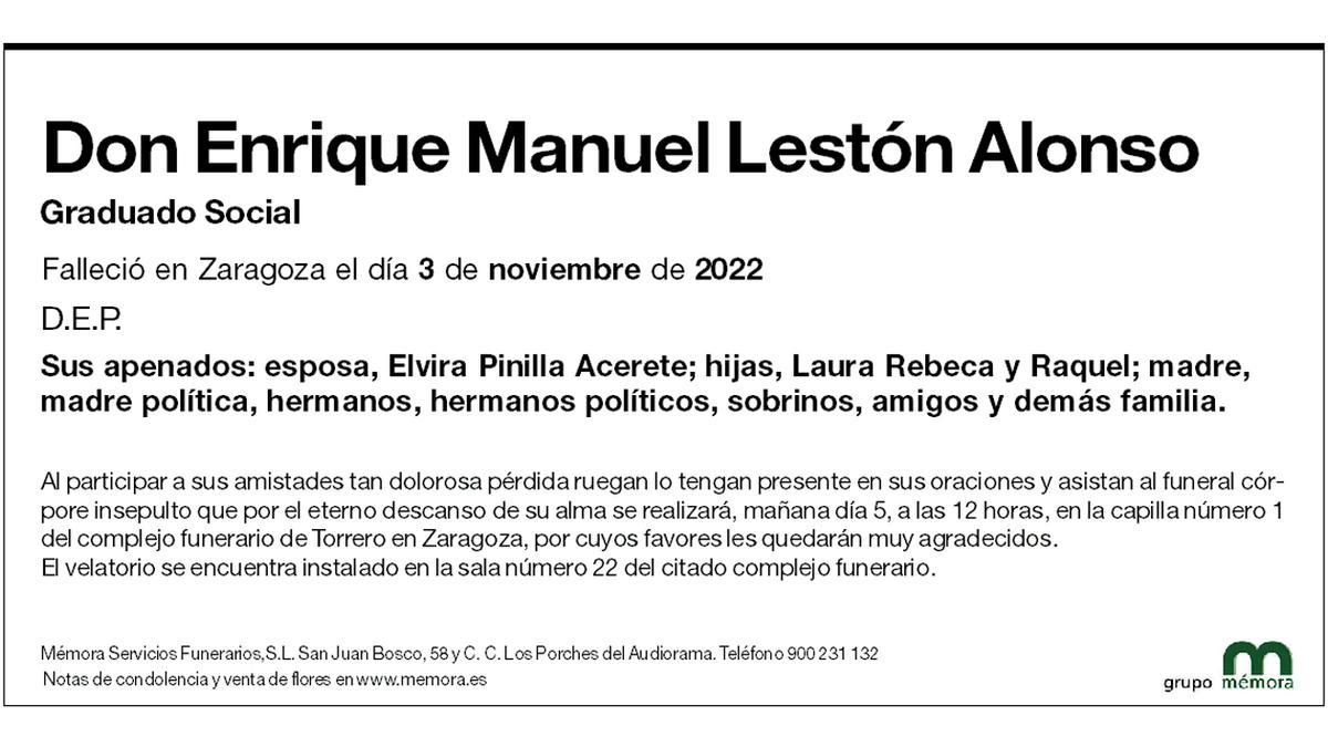 Don Enrique Manuel Lestón Alonso