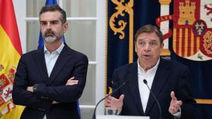 El ministro de Agricultura, Pesca y Alimentación Luis Planas interviene tras la reunión con los afectados por las graves lluvias. A 13 de febrero de 2026 en Sevilla, Andalucía (España). El ministro Luis Planas se reúne hoy en la Delegación del Gobierno en Sevilla con organizaciones agrarias (ASAJA, COAG, UPA) y cooperativas para evaluar los graves efectos de las borrascas en Andalucía. Tras visitar zonas afectadas en Huelva, Cádiz y Sevilla 13 FEBRERO 2026 Francisco J. Olmo / Europa Press 13/02/2026. Luis Planas;Francisco J. Olmo;category_code_new;