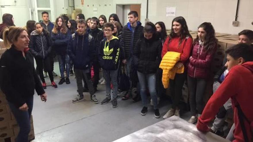 Els alumnes de quart d&#039;ESO durant la visita a Casabella Natura, d&#039;Olvan, una de les empreses del territori