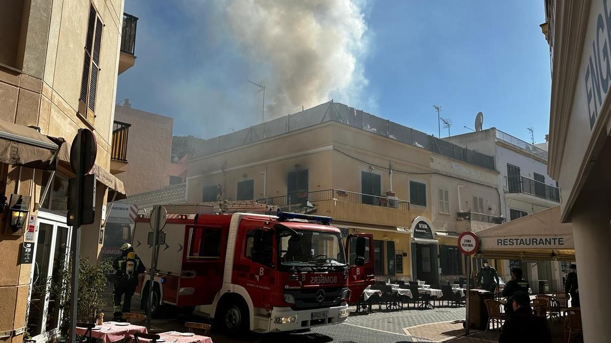 Brand in einem Restaurant in Port d'Andratx.