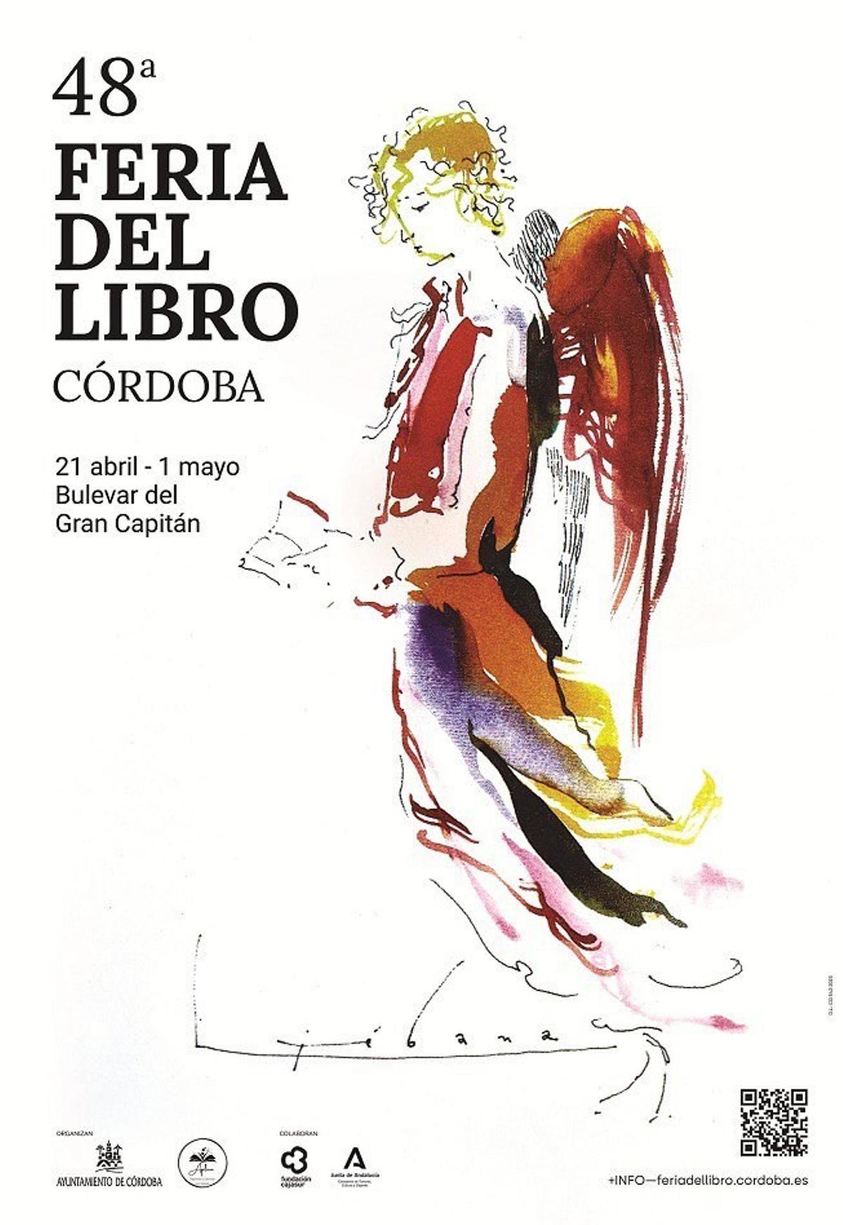 Cartel de la Feria del Libro de Córdoba de 2003, que rinde un homenaje al creador Ginés Liébana.