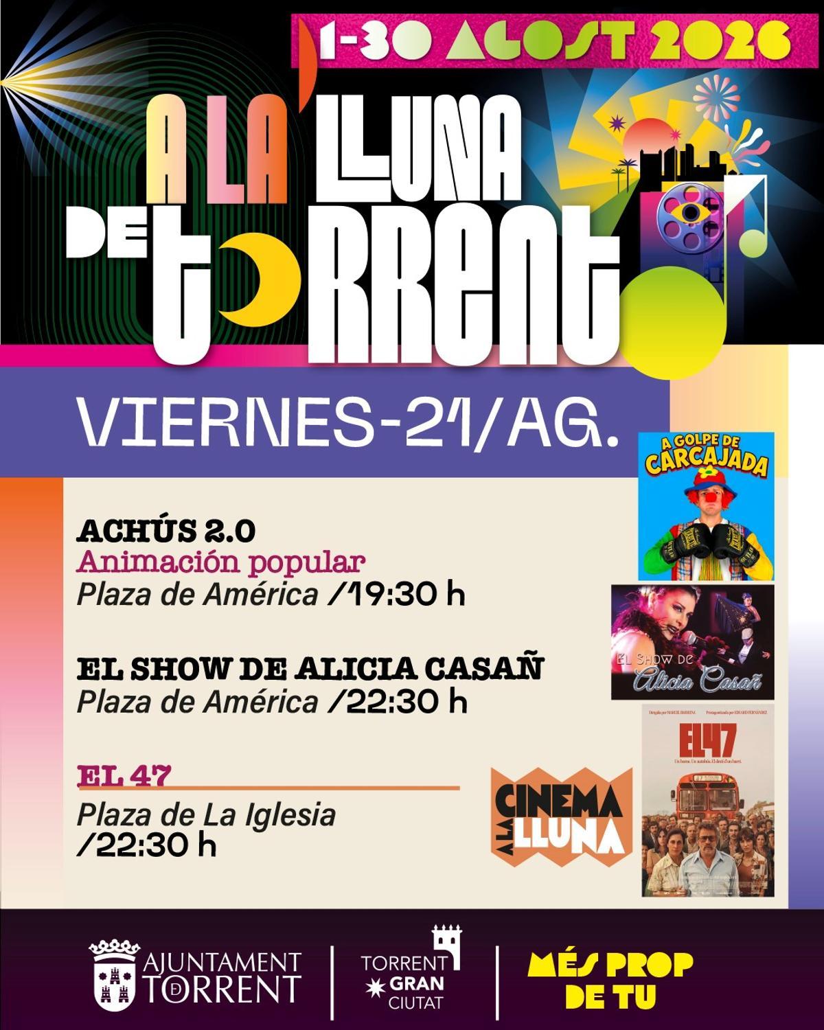 La programación del viernes 21.