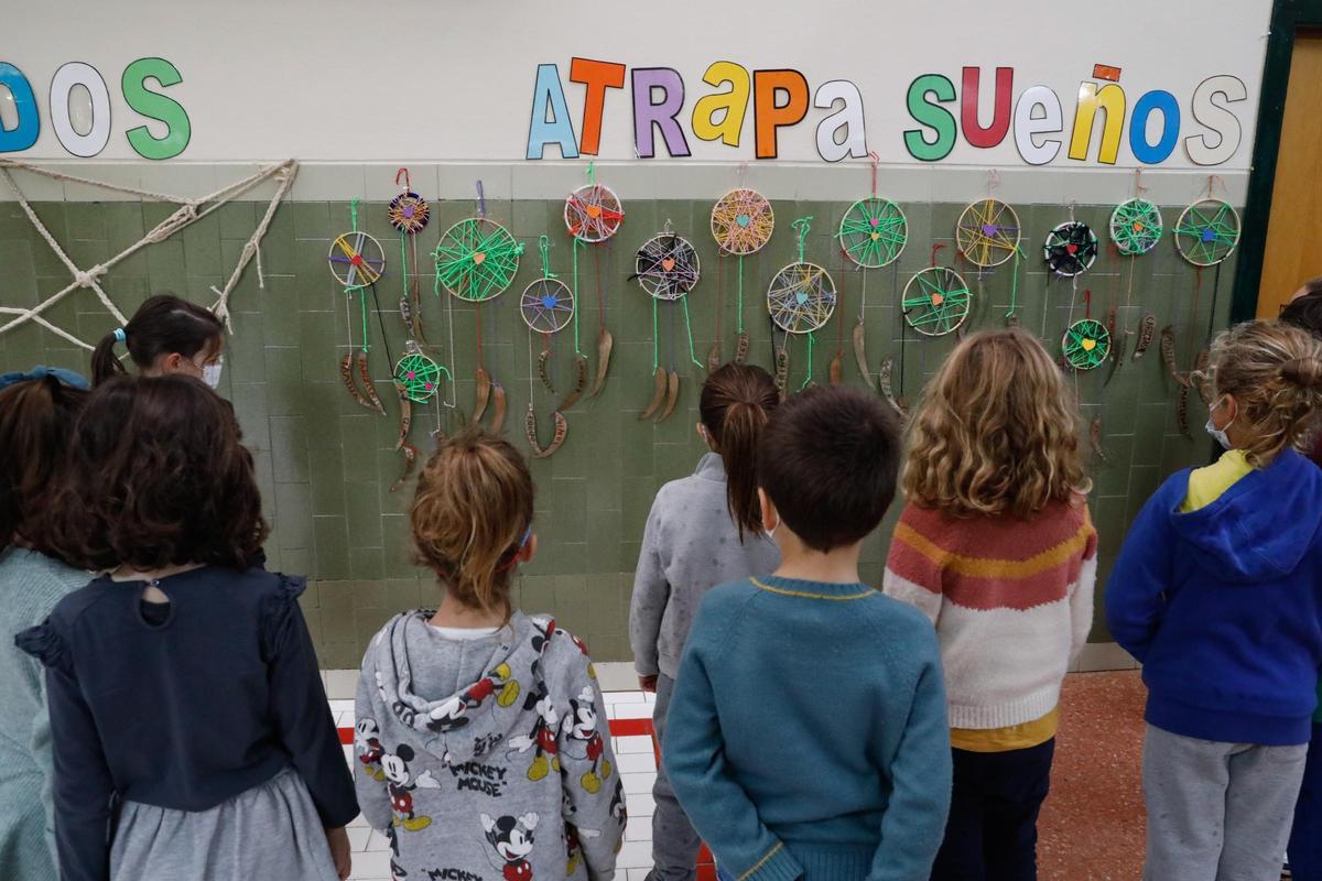 Alumnos en el Colegio Manuel Álvarez Iglesias, en una pasada actividad