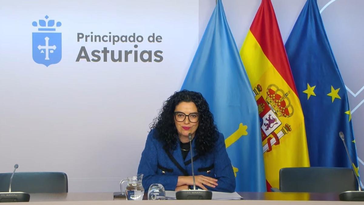 La consejera de Cultura, durante la comparecencia.