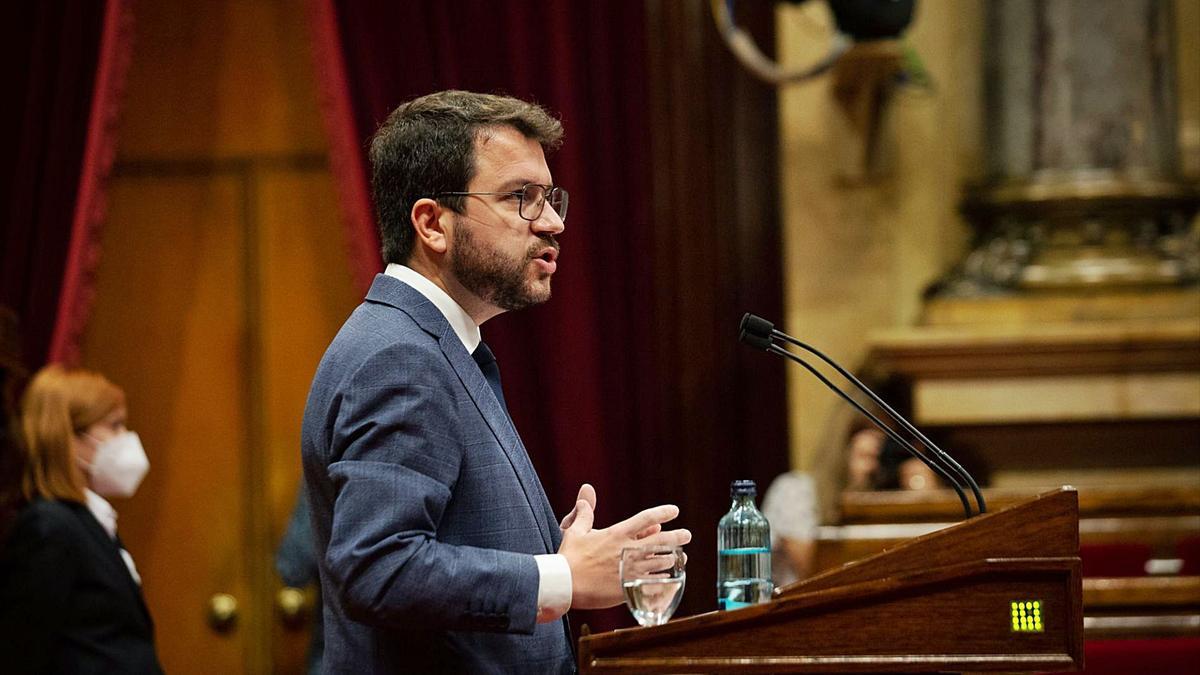 Pere Aragonès intervenint al Parlament en una foto d’arxiu. | EUROPA PRESS