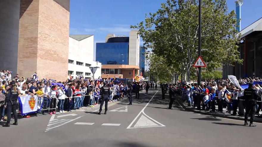 Recibimiento de la afición