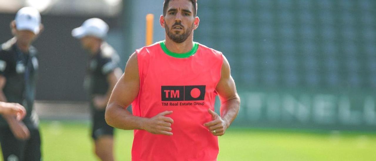 Pedro Bigas, durante el entrenamiento de este miércoles