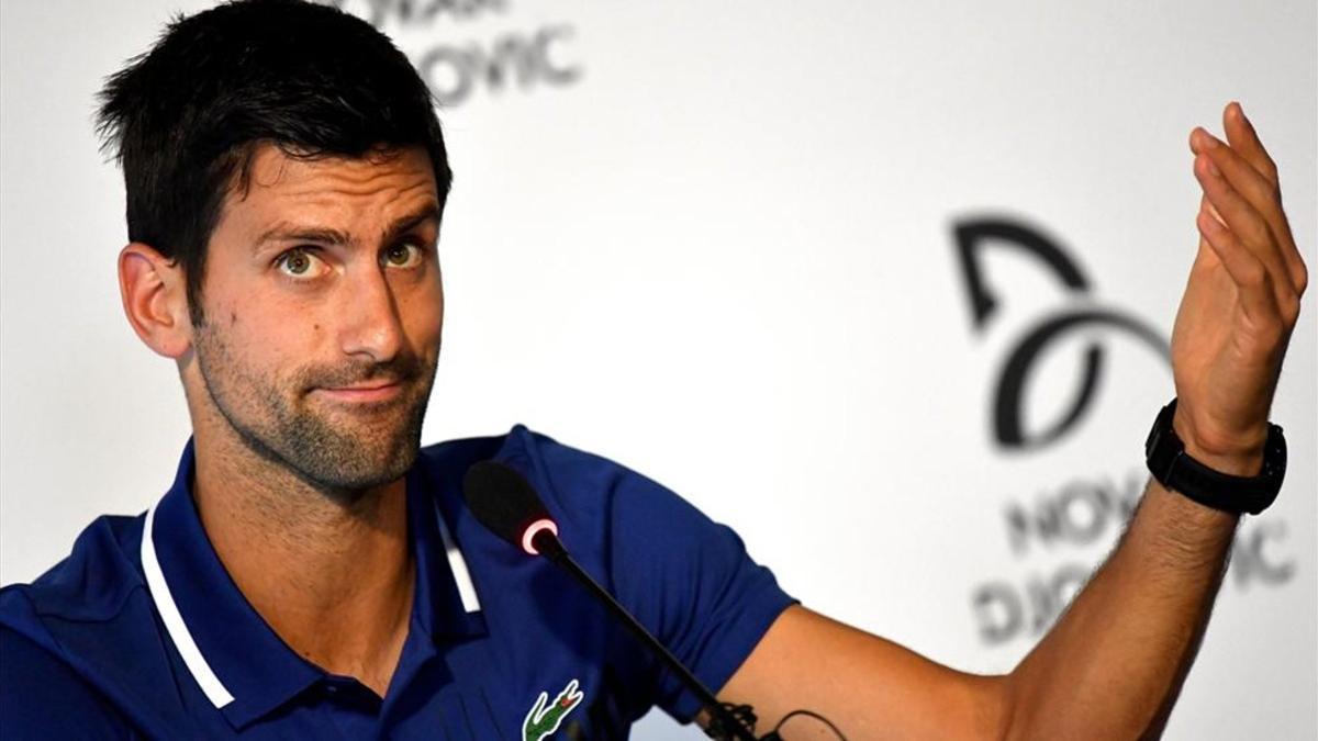 Djokovic, durante la rueda de prensa que ha hecho en Belgrado