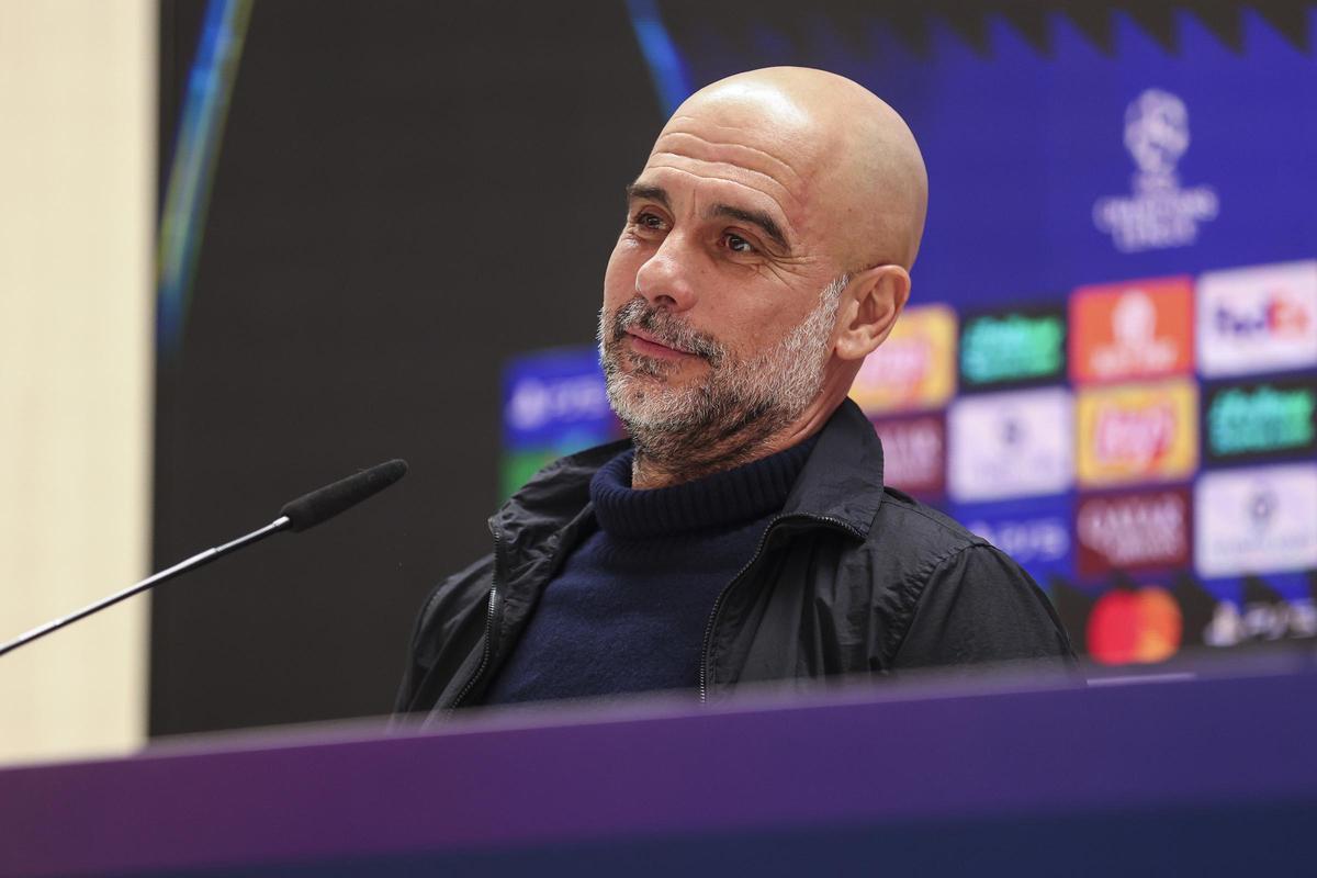 Pep Guardiola, en una rueda de prensa.