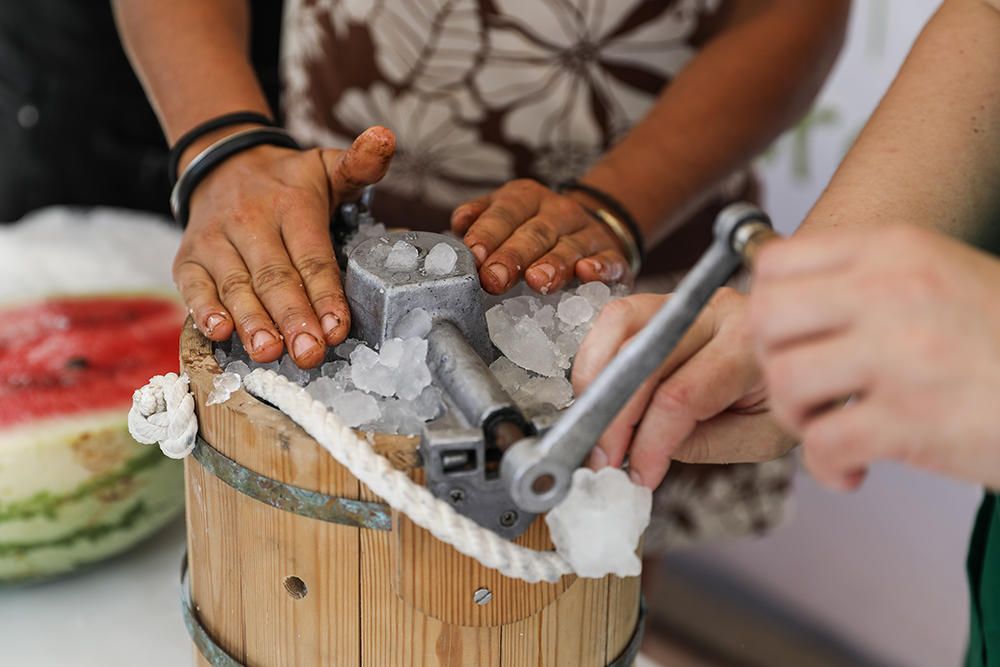 Sorbetes con sandías y melones en Sant Josep