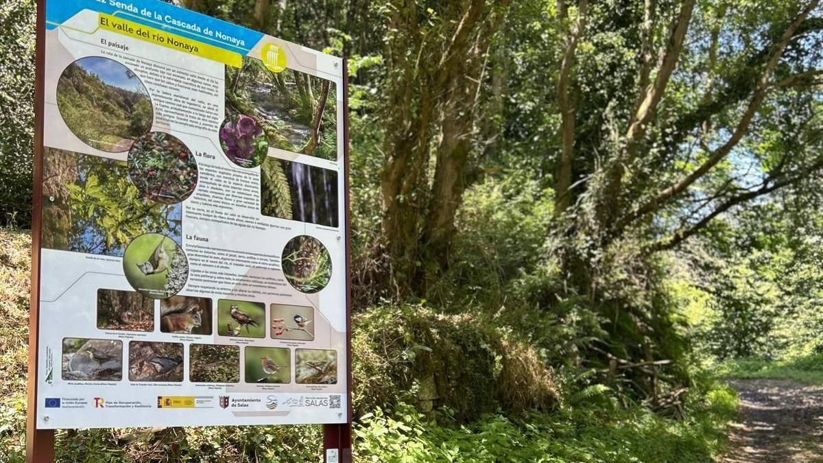 Nueva señalización en la ruta a la cascada del Nonaya.