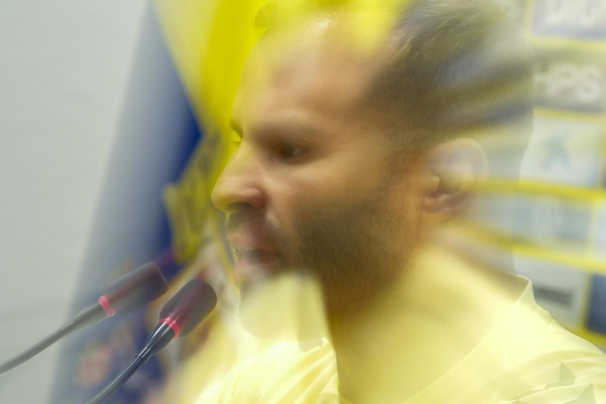 Jesé Rodríguez, esta mañana, en la sala de prensa de Barranco Seco.