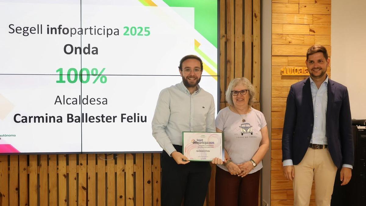 Onda revalida el sello al Ayuntamiento más transparente de la Comunitat Valenciana por sexto año consecutivo.