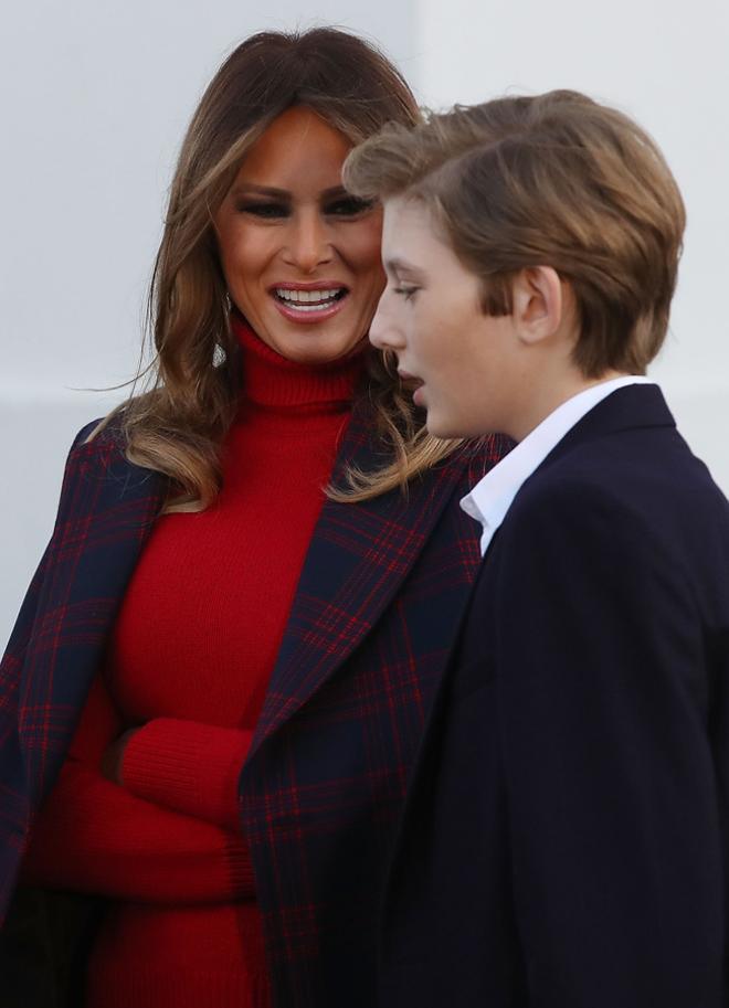 Melania Trump y su hijo