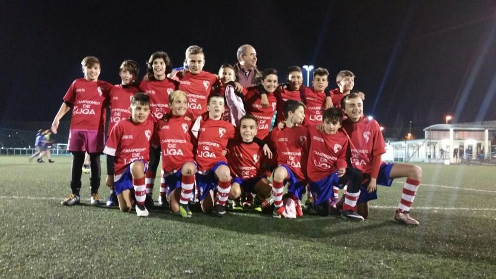 El equipo arousano, entrenado por Eduardo Carregal, nuevo campeón del Grupo A de la categoría alevín de fútbol 11 gracias a su victoria a domicilio ante el Lérez