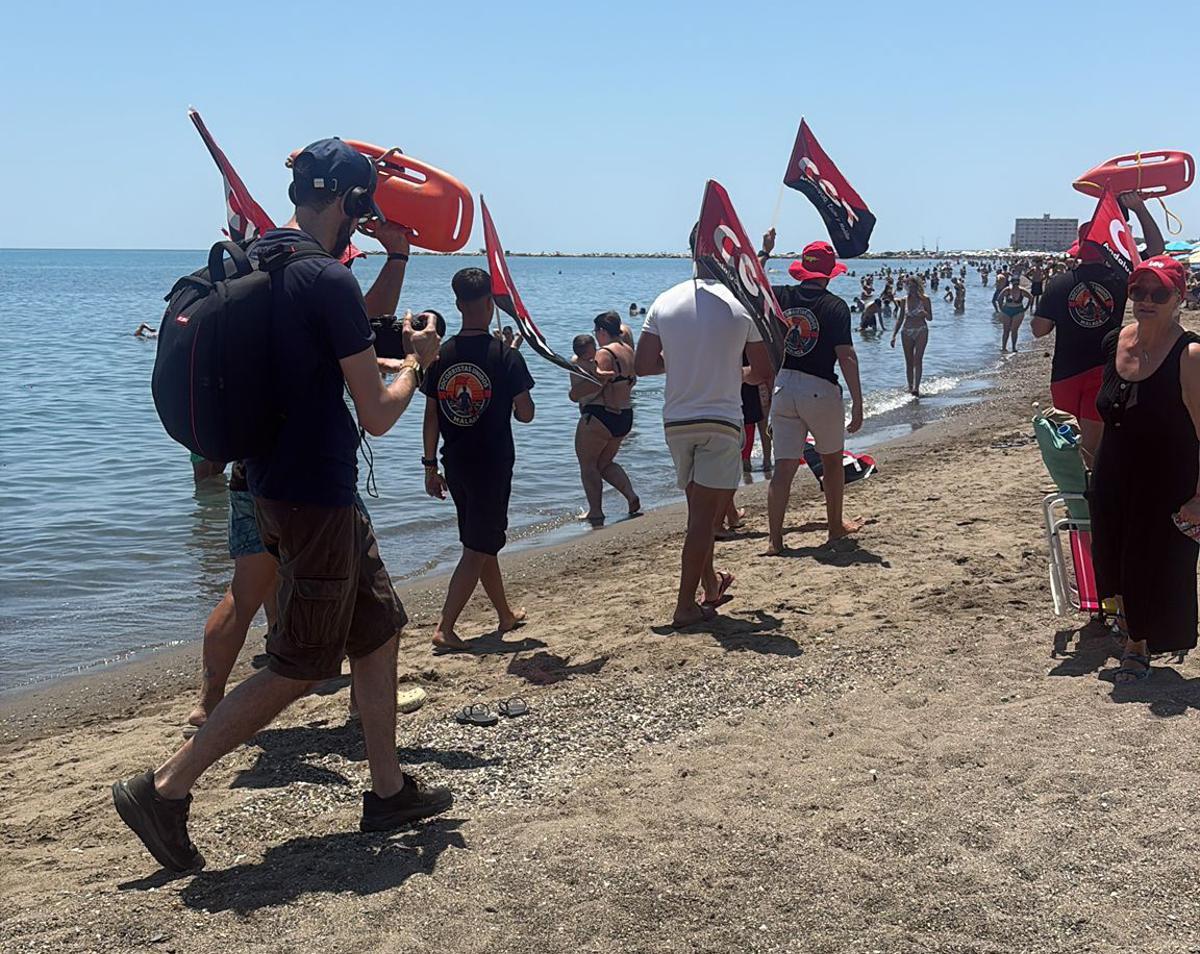 Los socorristas de Málaga anuncian una acción de visualización, para el viernes 24 de julio.