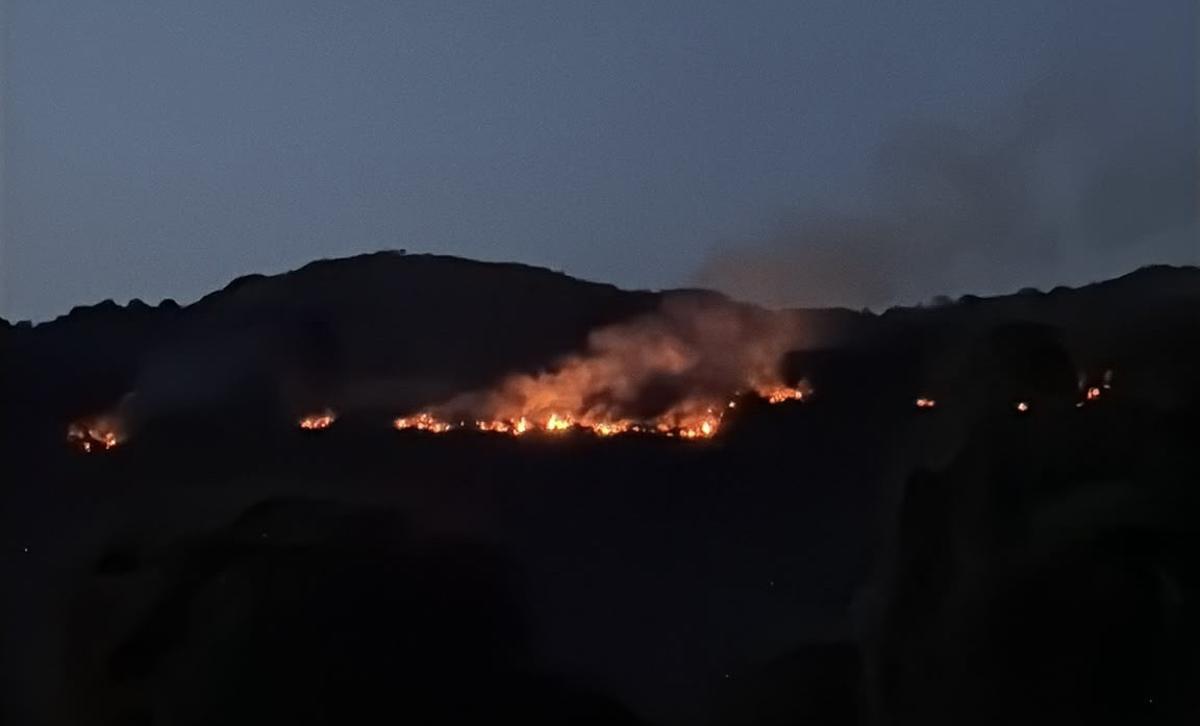 Imagen del fuego en la noche de este viernes.