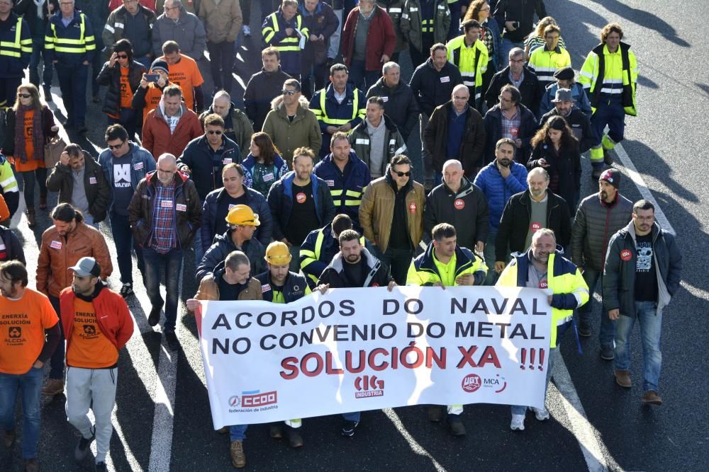Manifestación en A Coruña de auxiliares del naval