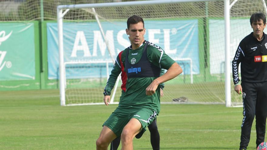 Dani Calvo, durante un entrenamiento