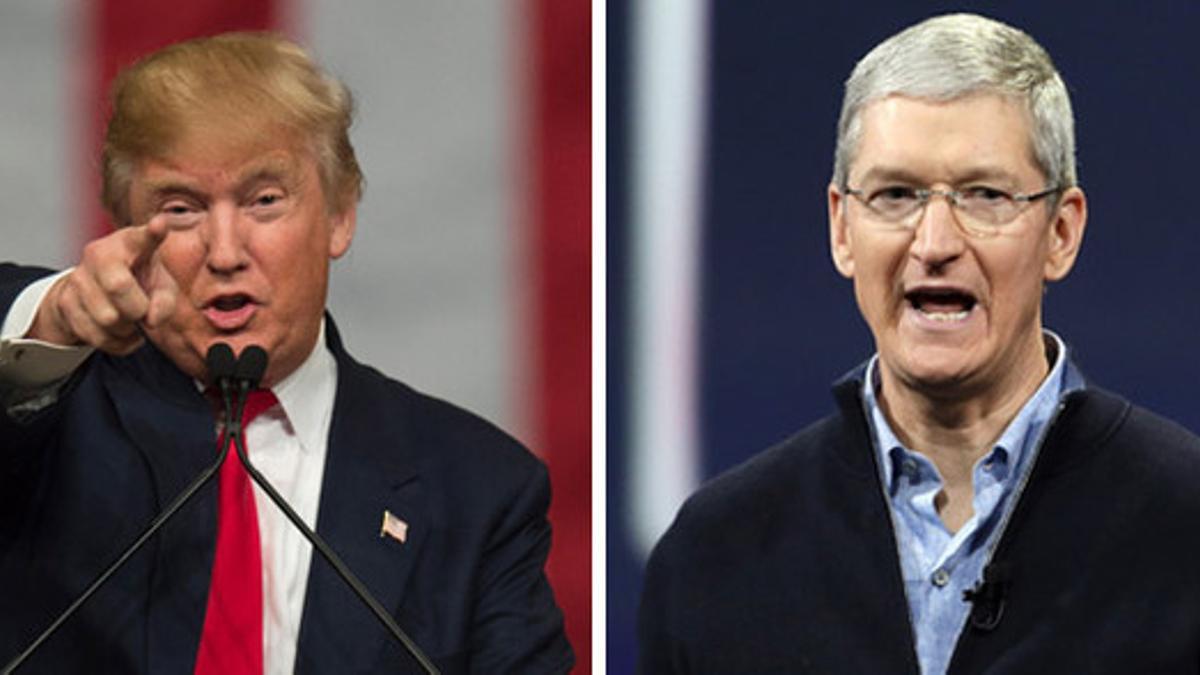 Donald Trump y tim Cook