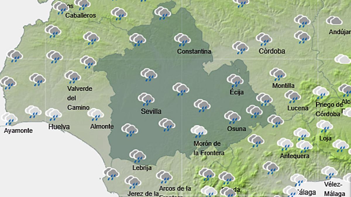 Mapa de la Aemet para este sábado.