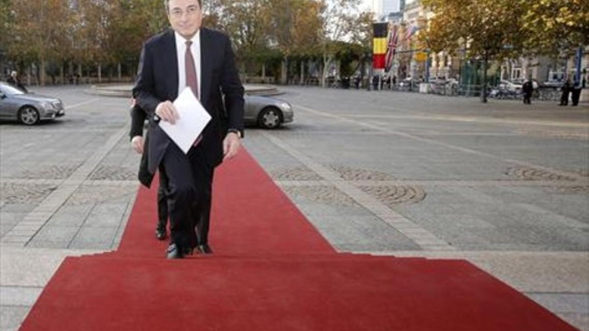 Mario Draghi entrando en una reunión en Fráncfort el año pasado.