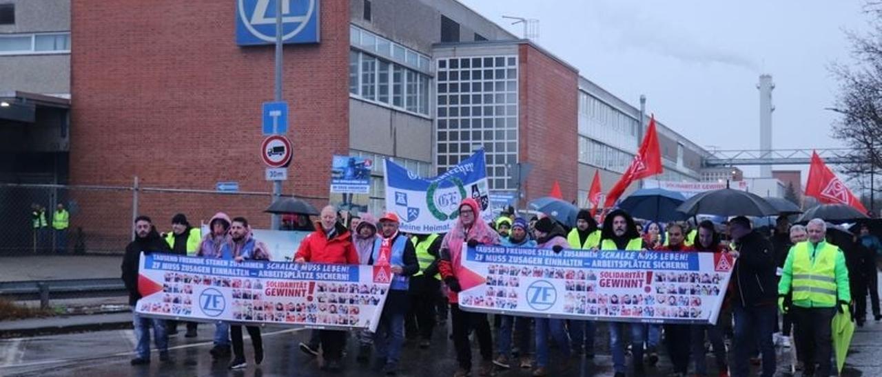 Una protesta de los trabajadoresde ZF en Alemania.