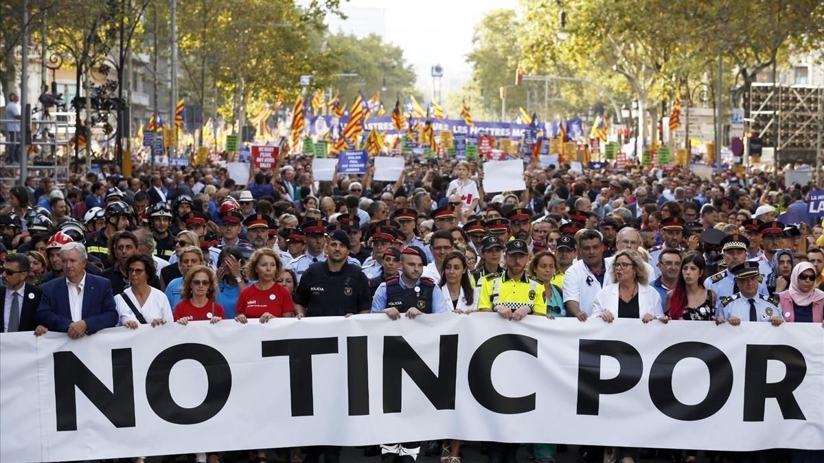 Fotogalería / Manifestación contra el terrorismo en Barcelona